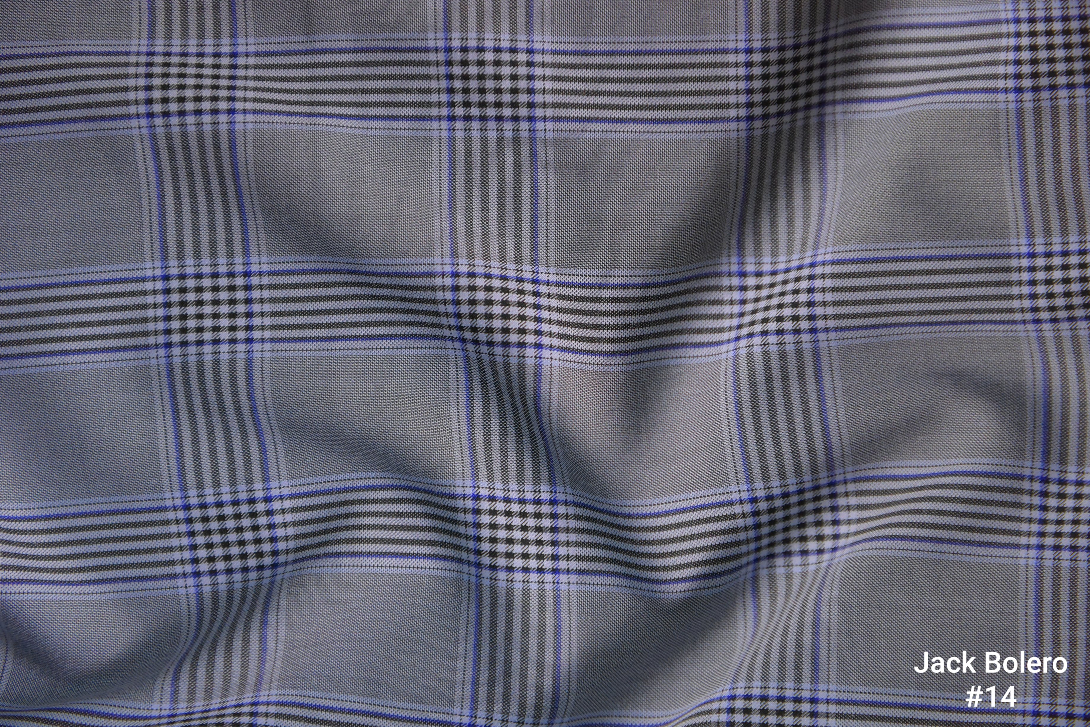 Light Grey Glen Check Suit with Blue Accents