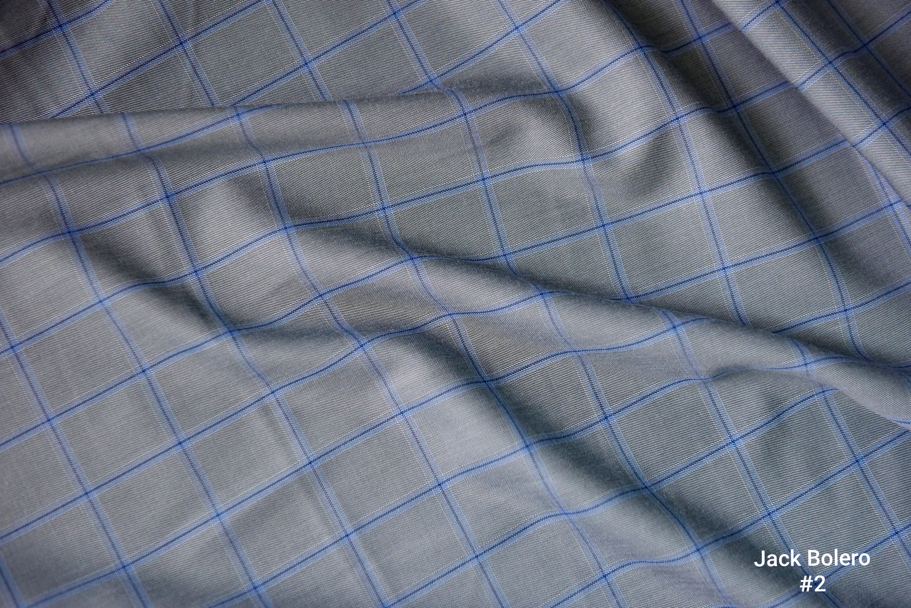 Light Grey Windowpane Suit with Blue Lines
