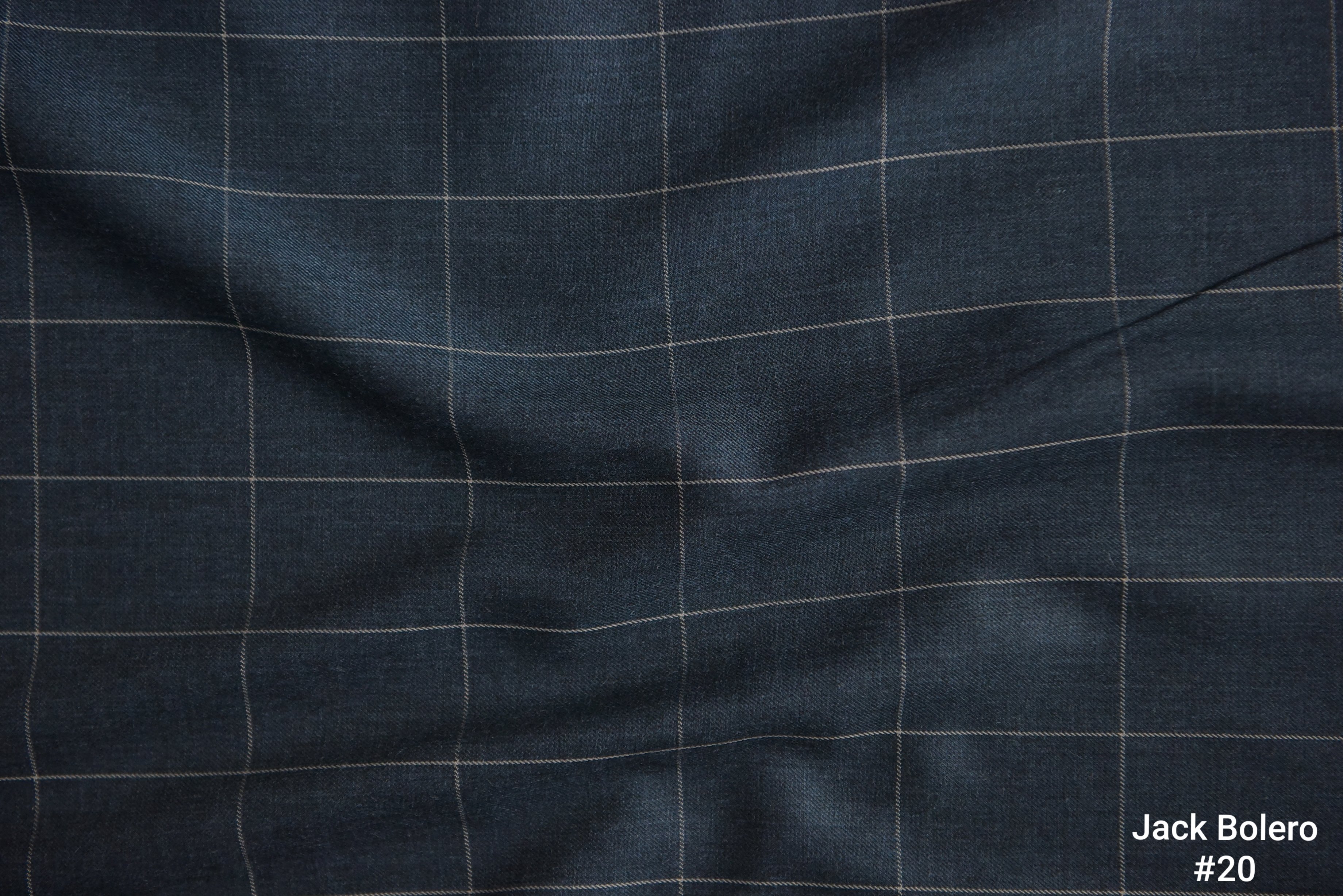 Navy Windowpane Suit with Grey Lines