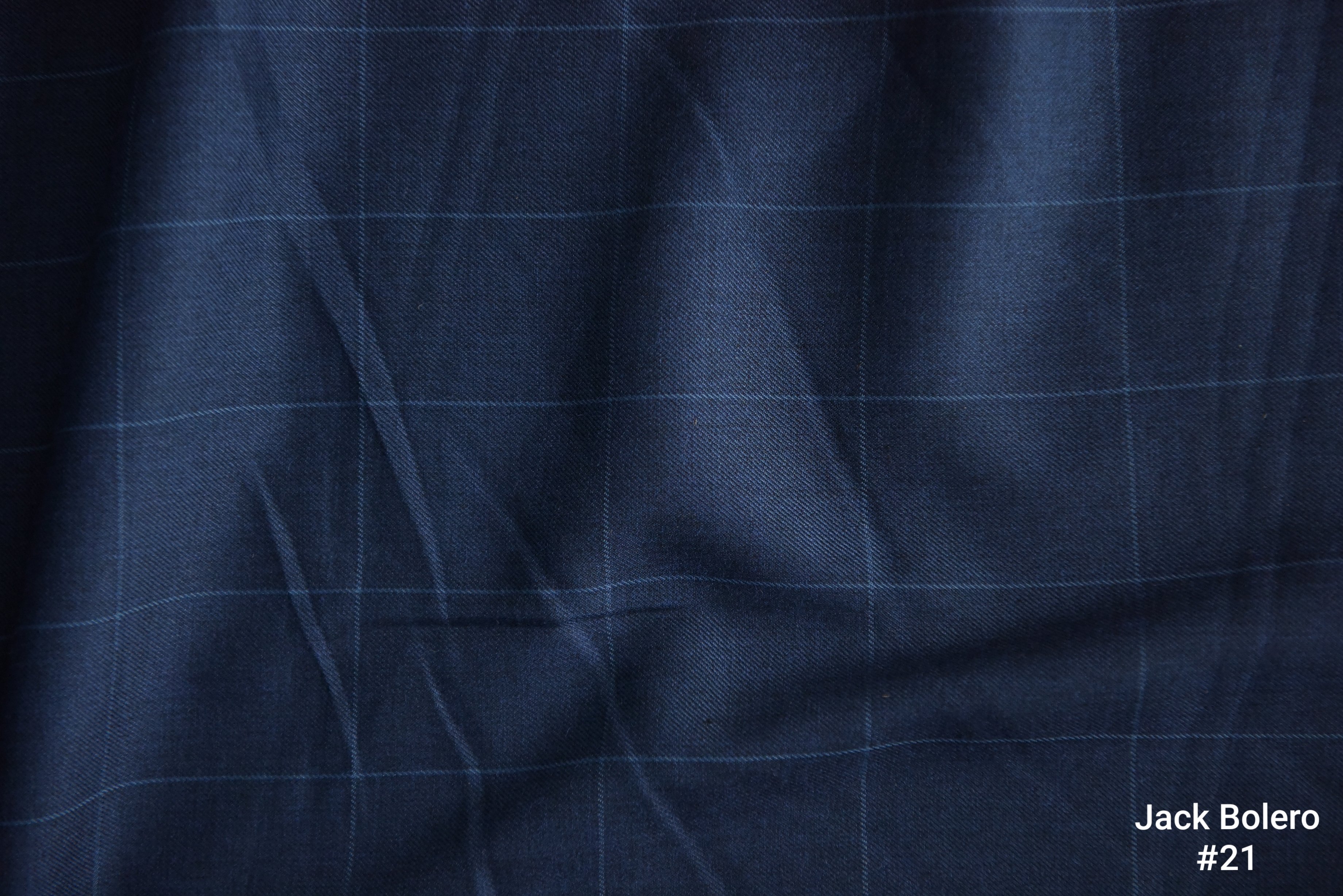 Navy Windowpane Suit with Light Blue Lines