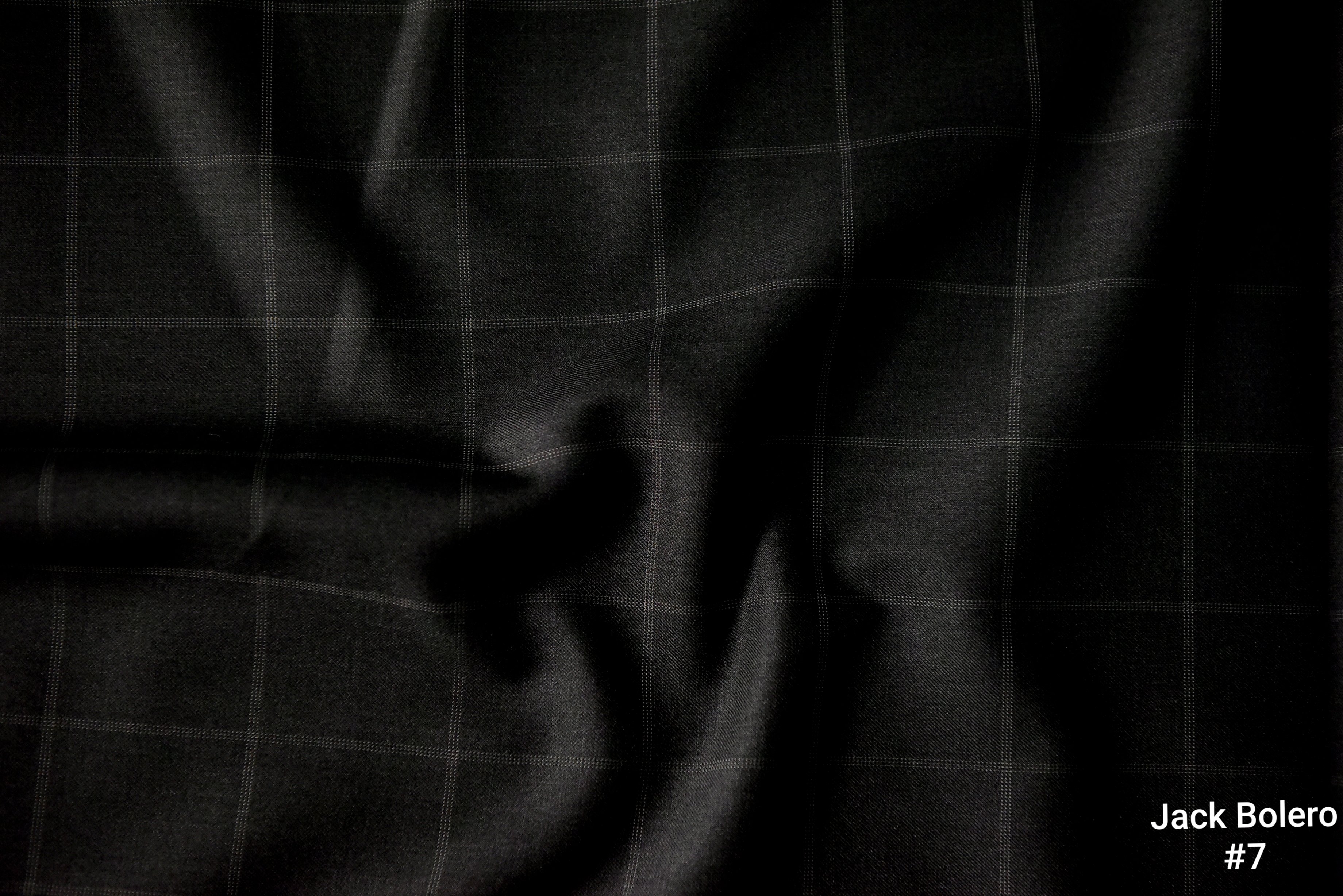 Black Windowpane Suit with Grey Lines